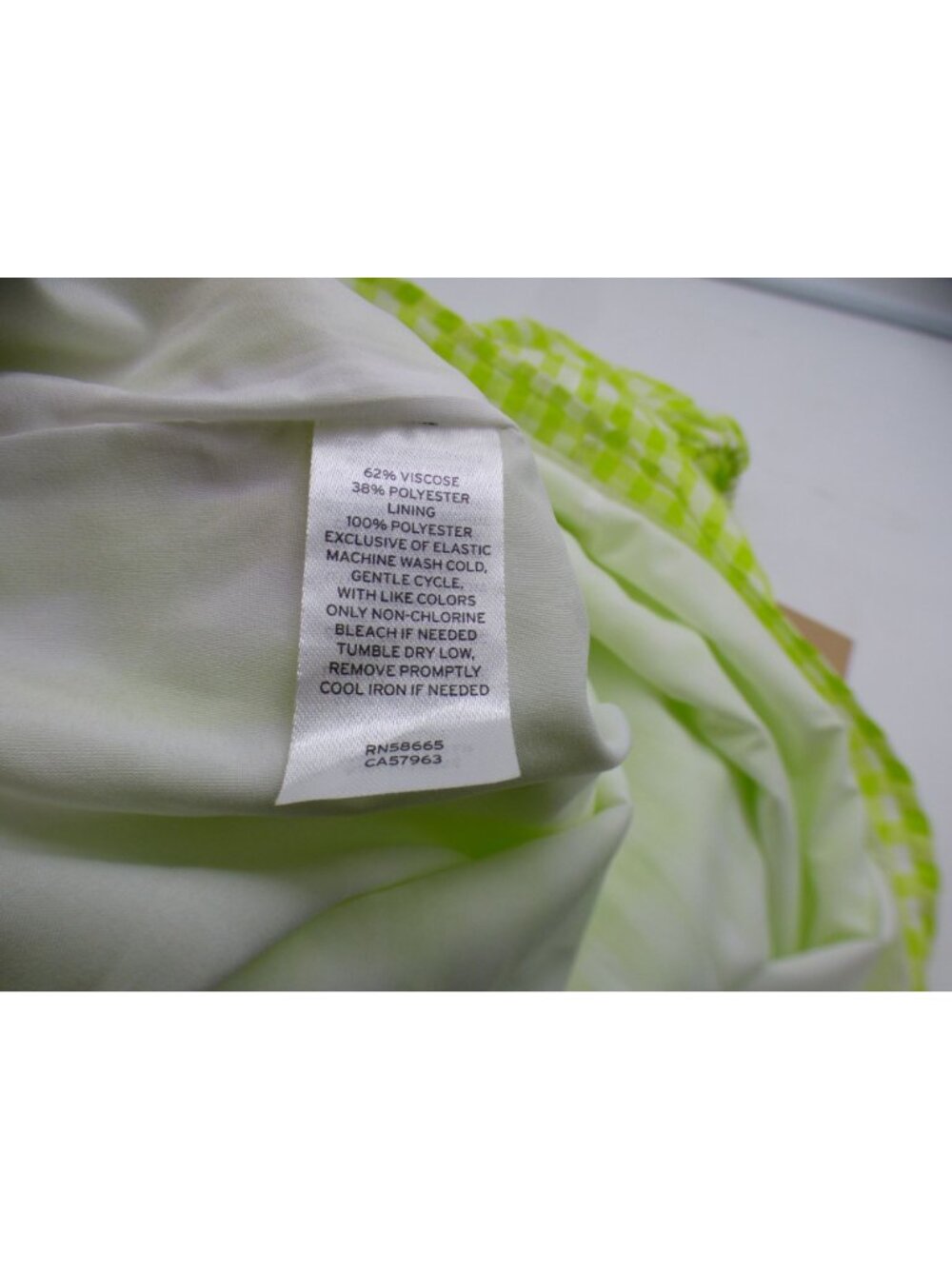 Halogen Puff Sleeve Midi Dress, Lime Green/ White, M - Picture 8 of 11